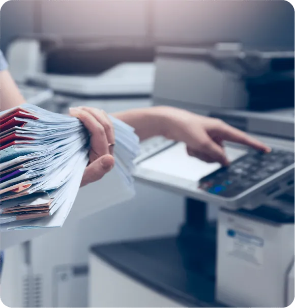 Scanner service and support — operator processing documents